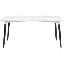 Room mødebord 180x80 cm, Hvidt m/ sort metal stel