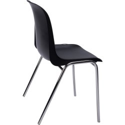 Lena matsalsstol metall silver ram, svart