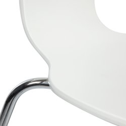 Comfort matsalsstol vit med kromat underrede