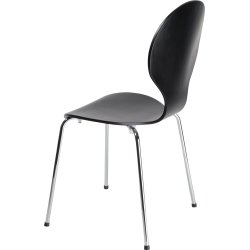Comfort matsalsstol svart med kromat underrede