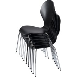 Comfort matsalsstol svart med kromat underrede