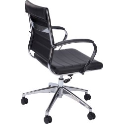 Rico konferensstol i svart PU med kromstativ