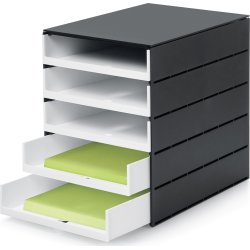Styroval Pro förvaringsbox med 5 lådor, öppna