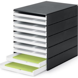 Styroval Pro förvaringsbox med 10 lådor, öppna