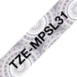 Brother TZe-MPSL31 etikettape, 12 mm, svart på spe