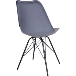 Oslo spisebordsstol, grå m. sort stålstel