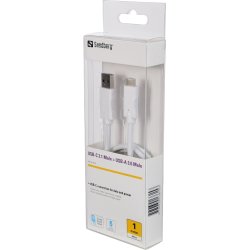 Sandberg USB-C 3.1 til USB-A 3.0 kabel, hvid (1m)