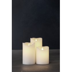 Sara LED-vaxljus | H10/12,5/15 cm | Vit | 3 st.