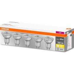 Osram LED spotlight GU10, 3,6 W = 50 W, 5-pack