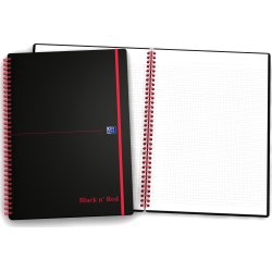 Oxford Black N' Red Anteckningsbok A4, rutat