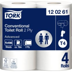 Tork T4 Advanced toiletpapir, 2-lags, 24 ruller