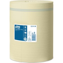 Tork M2 Basic Aftørringspapir, 1-lags, gul, 6 rl.