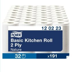 Tork Basic køkkenrulle, 2-lags, 32 ruller