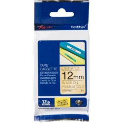 Brother TZe-PR831 etikettape, 12 mm, svart på guld