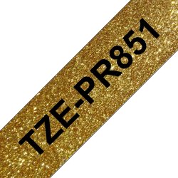 Brother TZe-PR851 etikettape, 24 mm, svart på guld