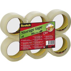 3M Scotch Packtejp 50 mm, akryl, low noise, klar