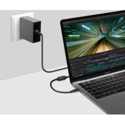 MicroBattery USB-C strømadapter, sort, 45W