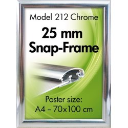 Alu Plakatramme, Snap-frame, 70 x 100 cm, Krom