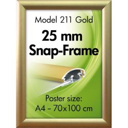 Alu Plakatramme, Snap-frame, 50 x 70 cm, Mat guld
