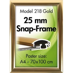 Alu Plakatramme, Snap-frame, 50x70 cm, Blank guld