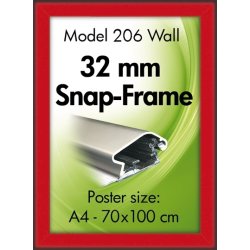 Alu Plakatramme, Snap-frame, 70 x 100 cm, Rød