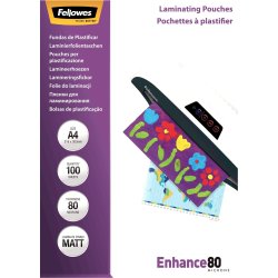 Lamineringsfickor Fellowes Enhance A4 80mic Matt