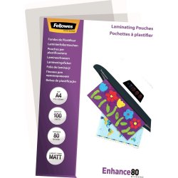 Lamineringsfickor Fellowes Enhance A4 80mic Matt