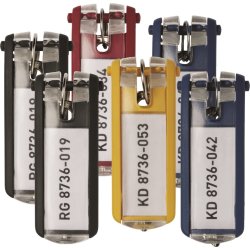 Nyckelbricka Durable Key Clip 6 st Mixade färger
