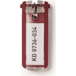 Durable Key Clip nyckelring/bricka, 6 st, röd