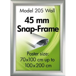 Alu Plakatramme, 45mm Snap-frame, 70x200, Sølv