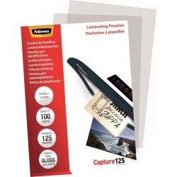 Lamineringsfickor Fellowes Capture 83x113mm 125mic