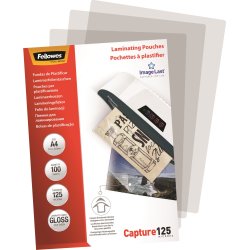 Lamineringsfickor Fellowes Capture A4 125mic Gloss