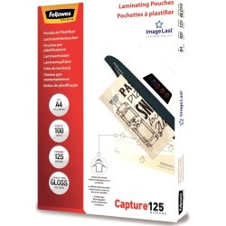 Lamineringsfickor Fellowes Capture A4 125mic Gloss