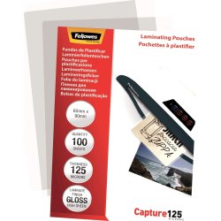 Lamineringsfickor Fellowes Capture 60x90mm 125mic