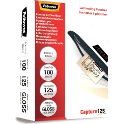 Lamineringsfickor Fellowes Capture 60x90mm 125mic