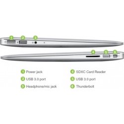 Brugt Apple Macbook Air 13,3", 128GB, sølv (B)