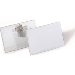 Durable Namnskylt med nål/klämma 54x90 mm, 50 st.