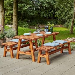 Plus Country Plankesæt, Teak, 177 cm