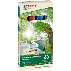 Edding 21 ecoline permanent märkpenna, 4 färger