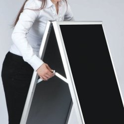 Gatuskylt Alu med griffeltavla, 70x100 cm, svart