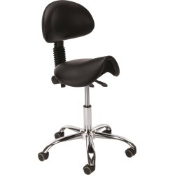 Sadelstol Svart PU Ryggstöd 52-64 cm