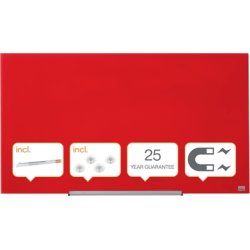 Whiteboard Nobo Diamond Glas Röd 55,9x99,3 cm