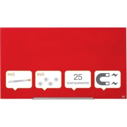 Whiteboard Nobo Diamond Glas Röd 71,1x126 cm
