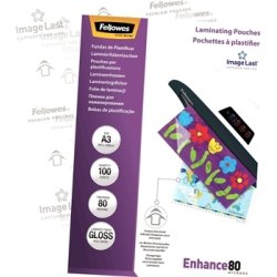 Lamineringsfickor Fellowes Enhance 80mic A3 Gloss