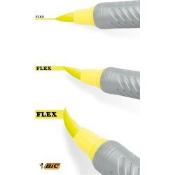 Överstrykningspenna Bic Flex Gul
