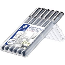 Staedtler Pigment Liner 308 fiberpenna, 6 st.