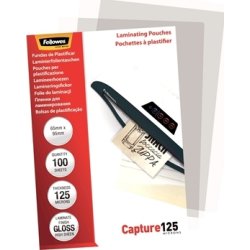 Lamineringsfickor Fellowes Capture 125mic 65x95mm