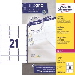 Avery L7160-100 Q.P. adressetiketter, 63,5x38,1 mm