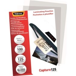 Lamineringsfickor Fellowes Capture 125mic 54x86mm