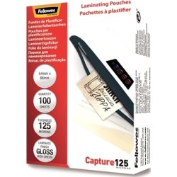Lamineringsfickor Fellowes Capture 125mic 54x86mm